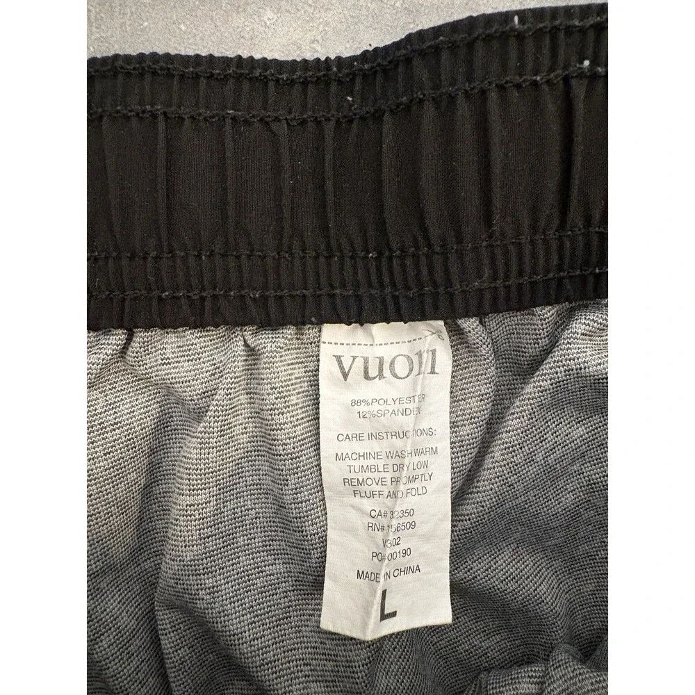 Vuori Shorts Mens L Gray Striped Kore Unlined Drawstring Running Gym v302